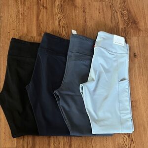 BUNDLE! BR Women's Leggings in Light and Dark Gray (new) & Blk & Blue (used)